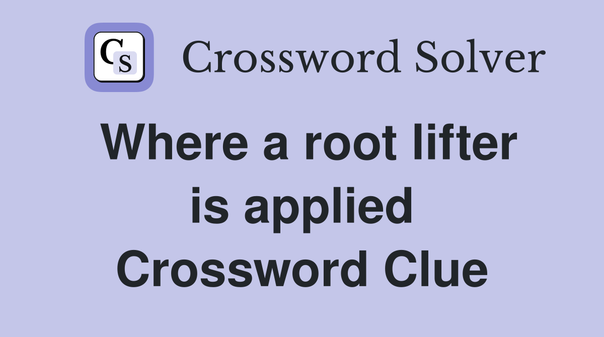 Where a root lifter is applied Crossword Clue