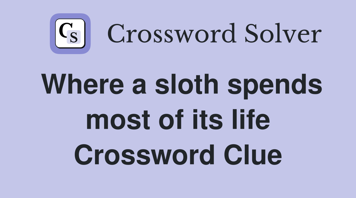 Where a sloth spends most of its life Crossword Clue