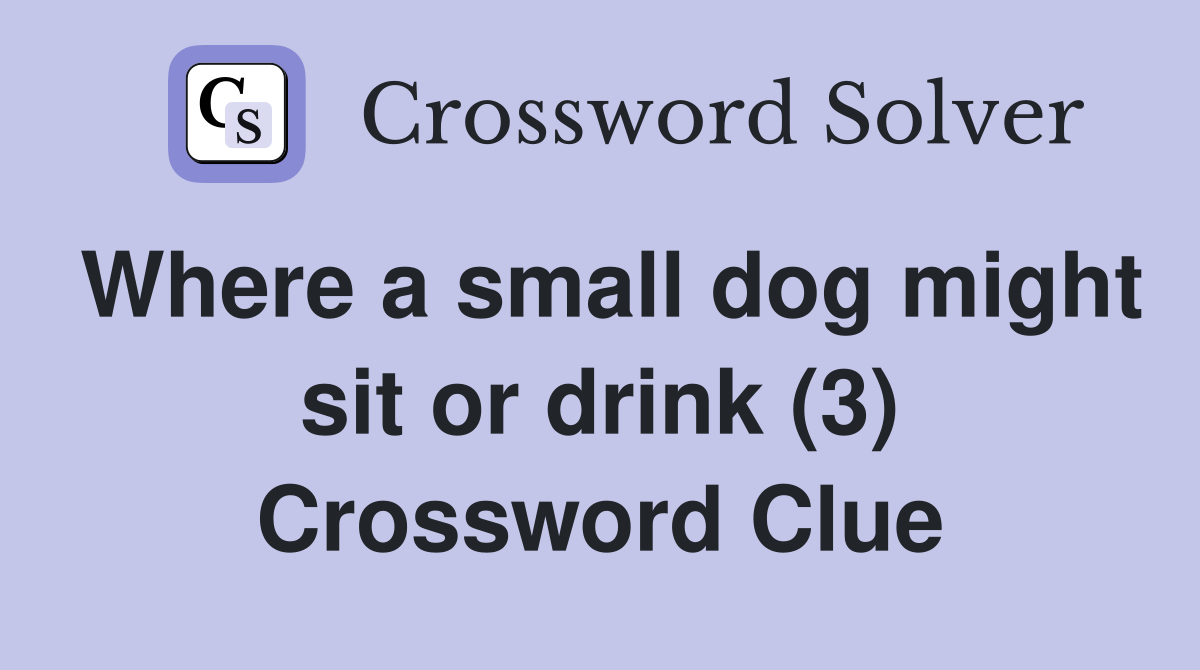 Where a small dog might sit or drink (3) Crossword Clue