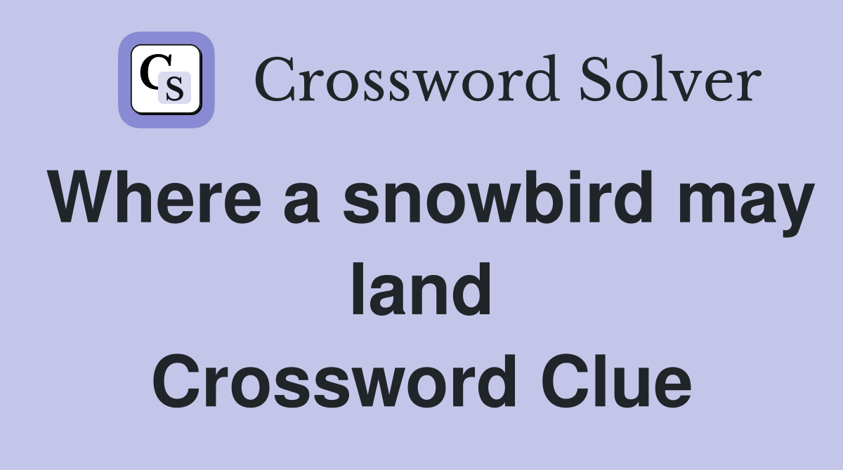 Where a snowbird may land Crossword Clue