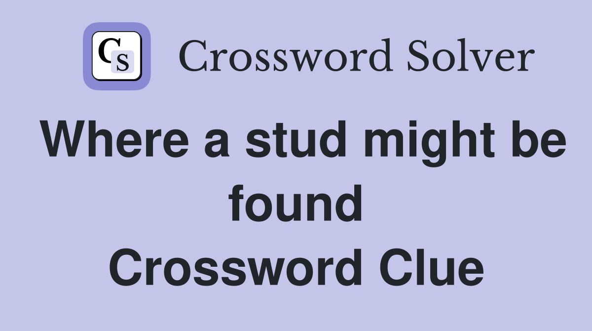 Where a stud might be found Crossword Clue
