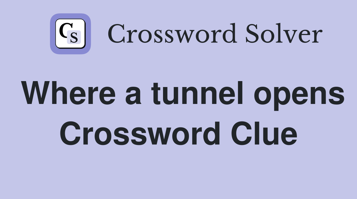 Where a tunnel opens Crossword Clue
