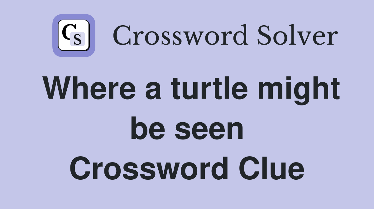 Where a turtle might be seen Crossword Clue