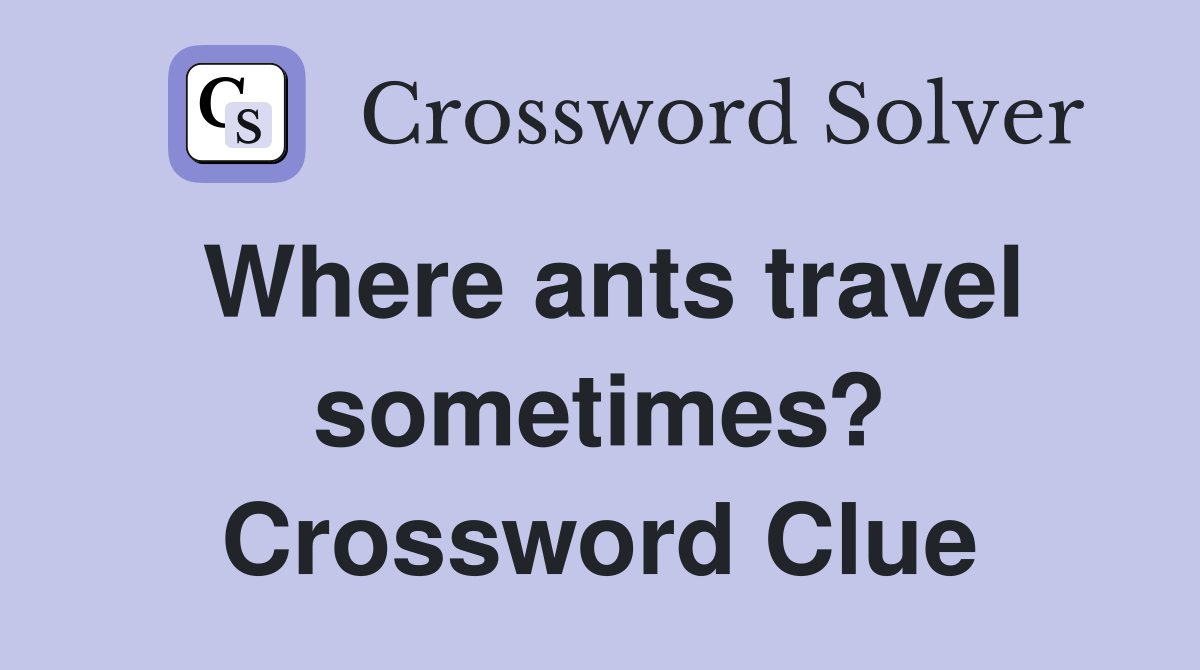 Where ants travel sometimes? Crossword Clue