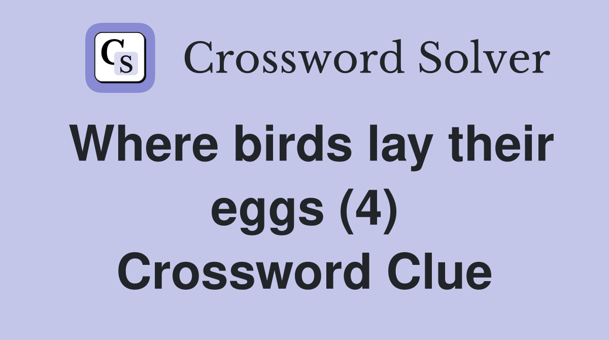 Where birds lay their eggs (4) Crossword Clue