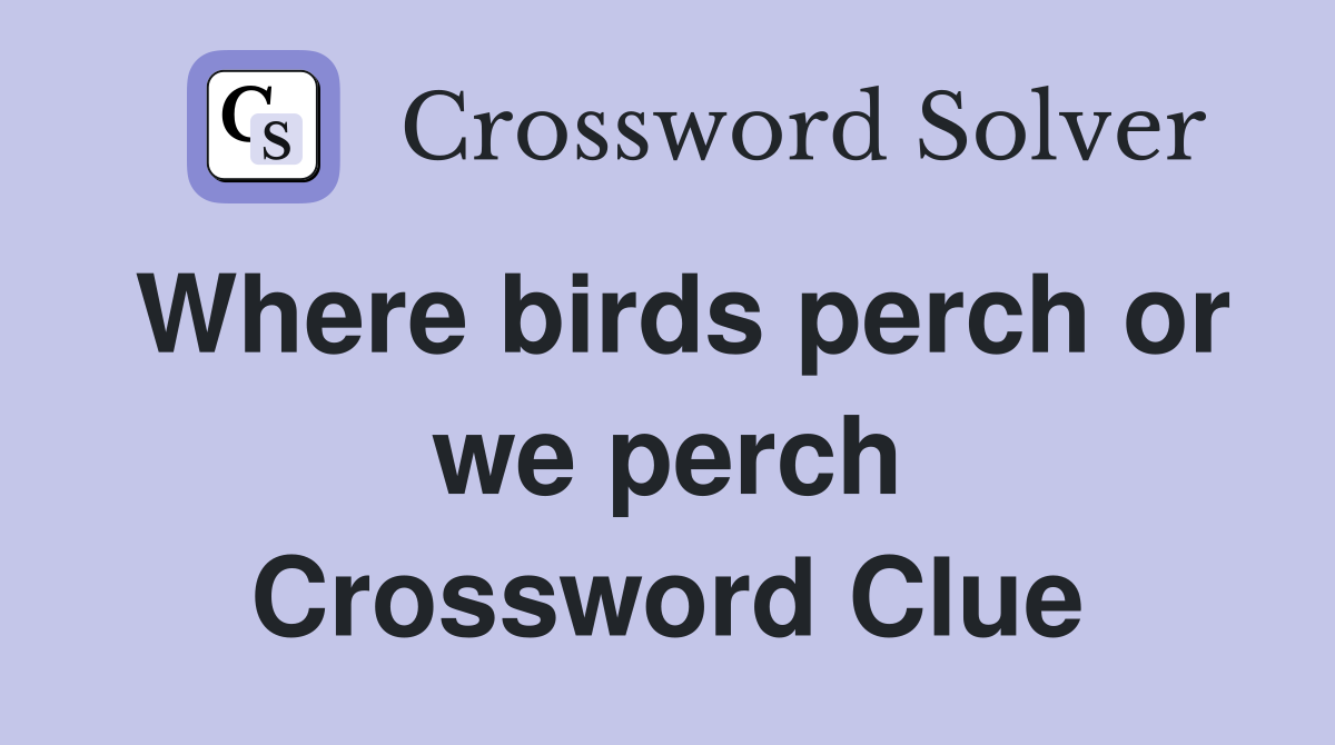 Where birds perch or we perch Crossword Clue