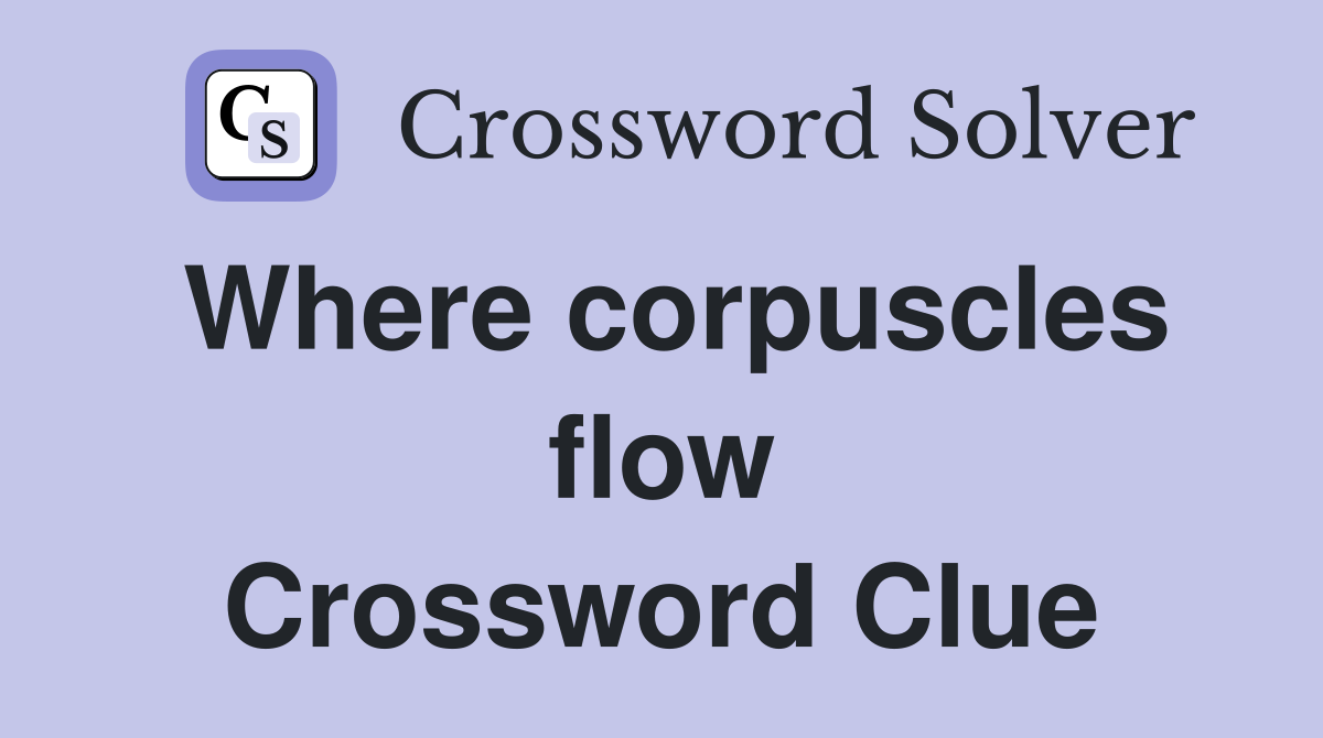 Where corpuscles flow Crossword Clue
