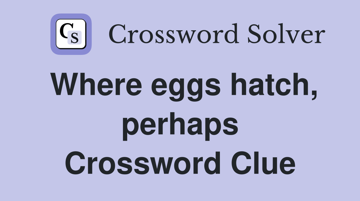 Where eggs hatch, perhaps Crossword Clue