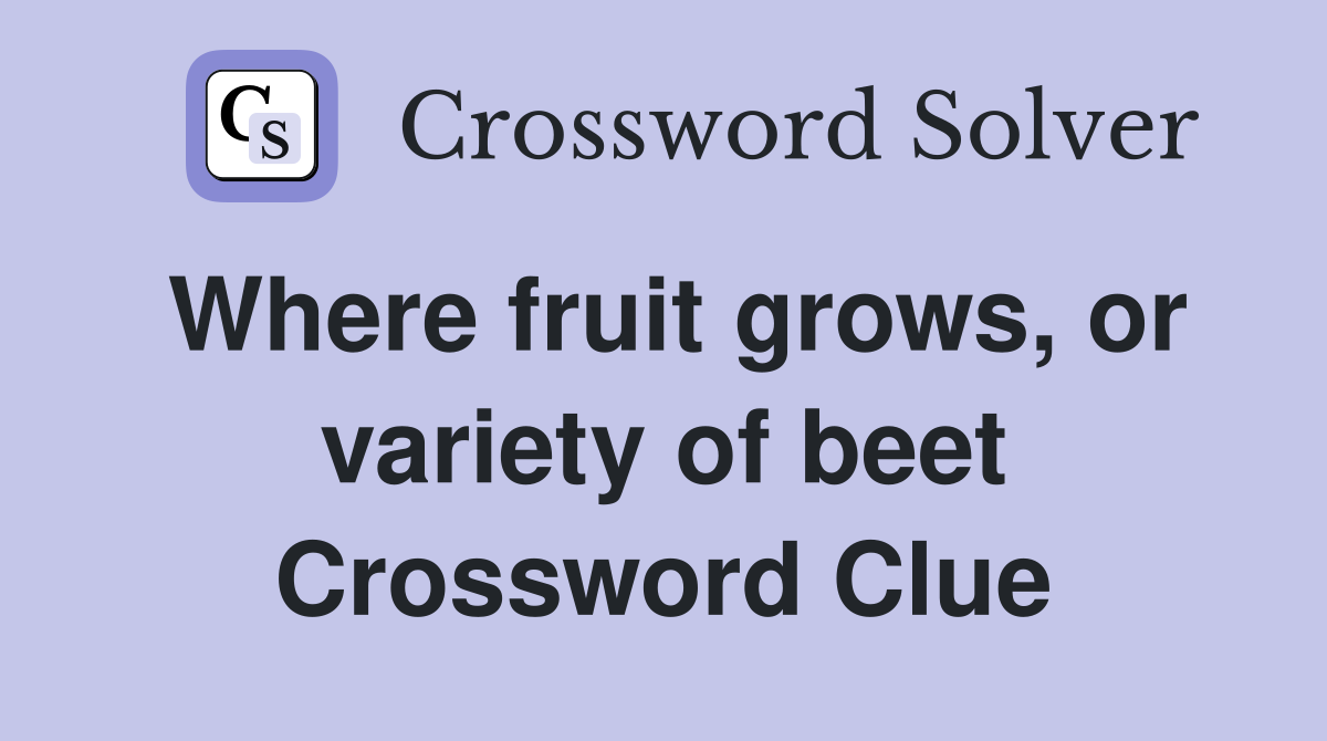 Where fruit grows, or variety of beet Crossword Clue
