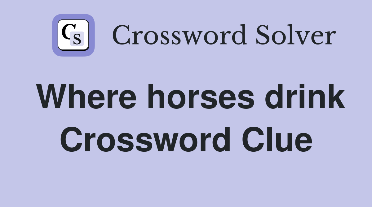 Where horses drink Crossword Clue