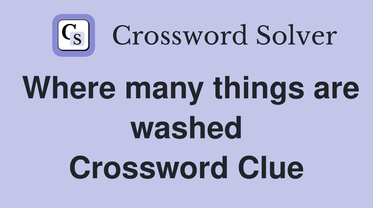 Where many things are washed Crossword Clue