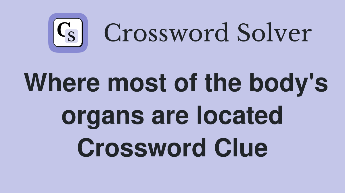 Where most of the body's organs are located Crossword Clue
