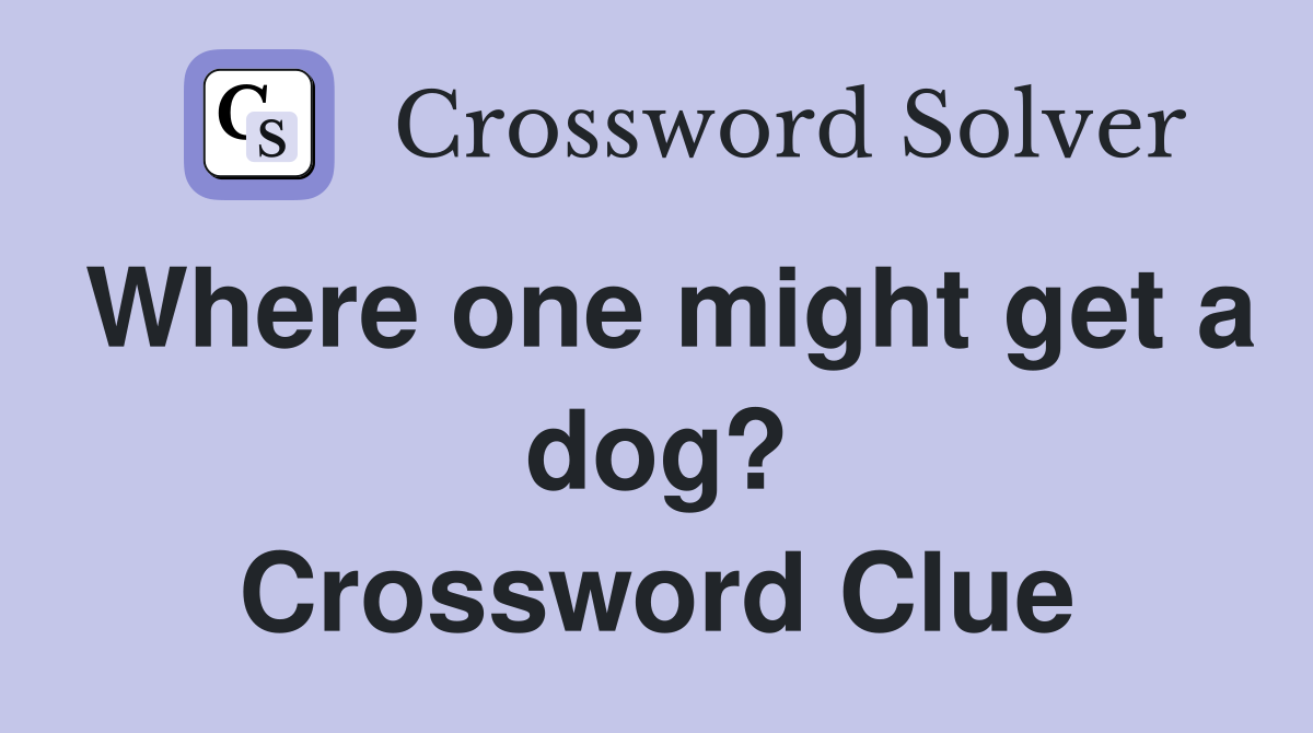 Where one might get a dog? Crossword Clue