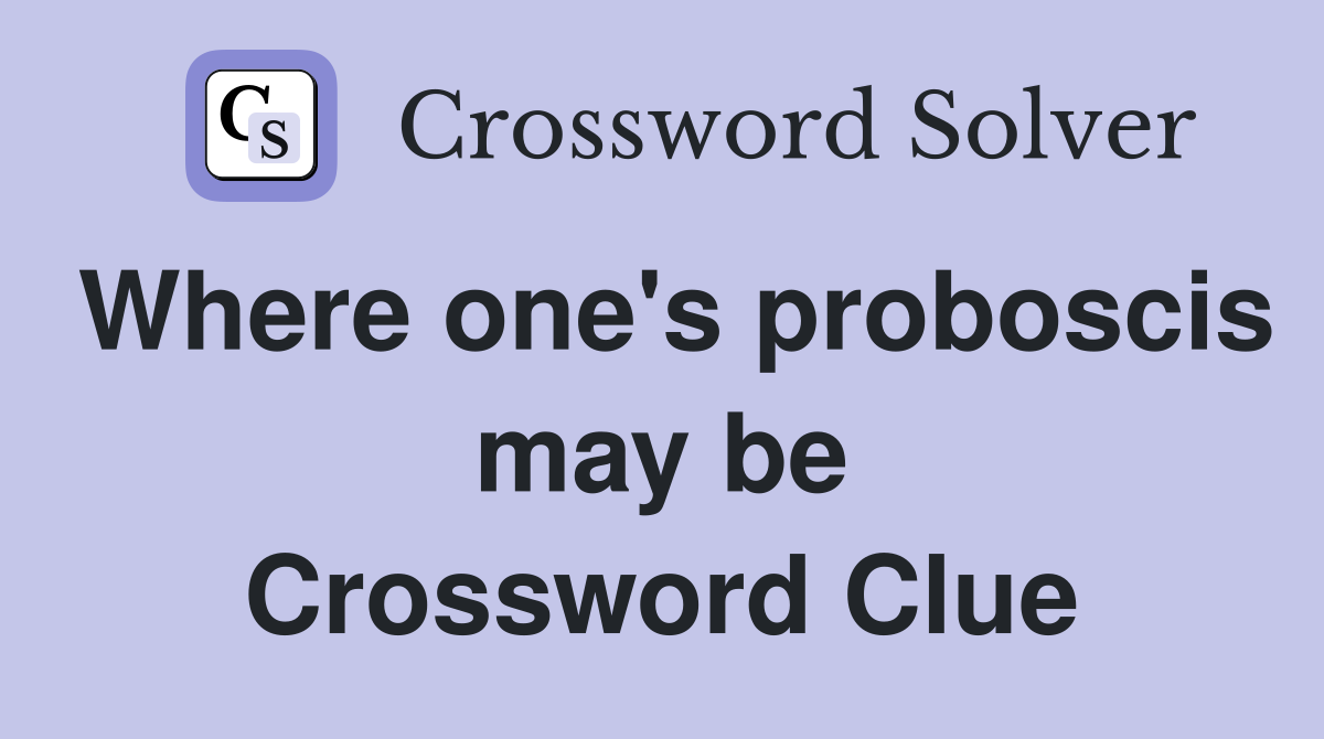 Where one's proboscis may be Crossword Clue