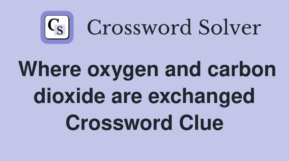 Where oxygen and carbon dioxide are exchanged Crossword Clue