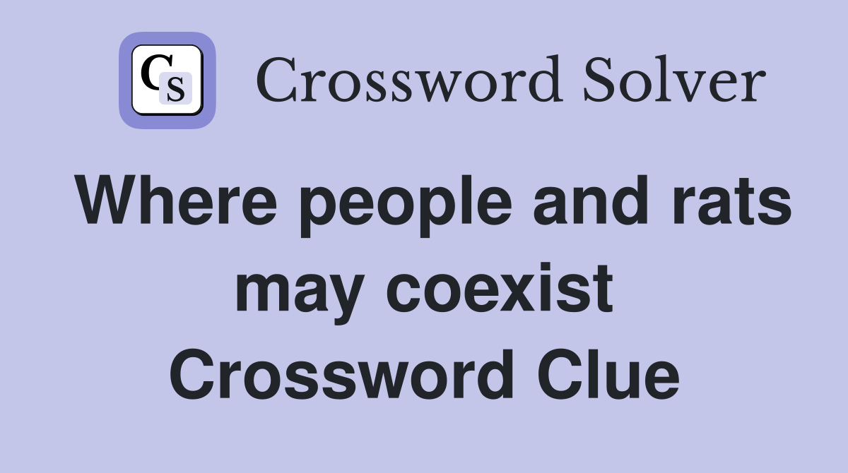 Where people and rats may coexist Crossword Clue