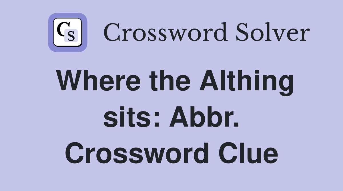Where the Althing sits: Abbr. Crossword Clue