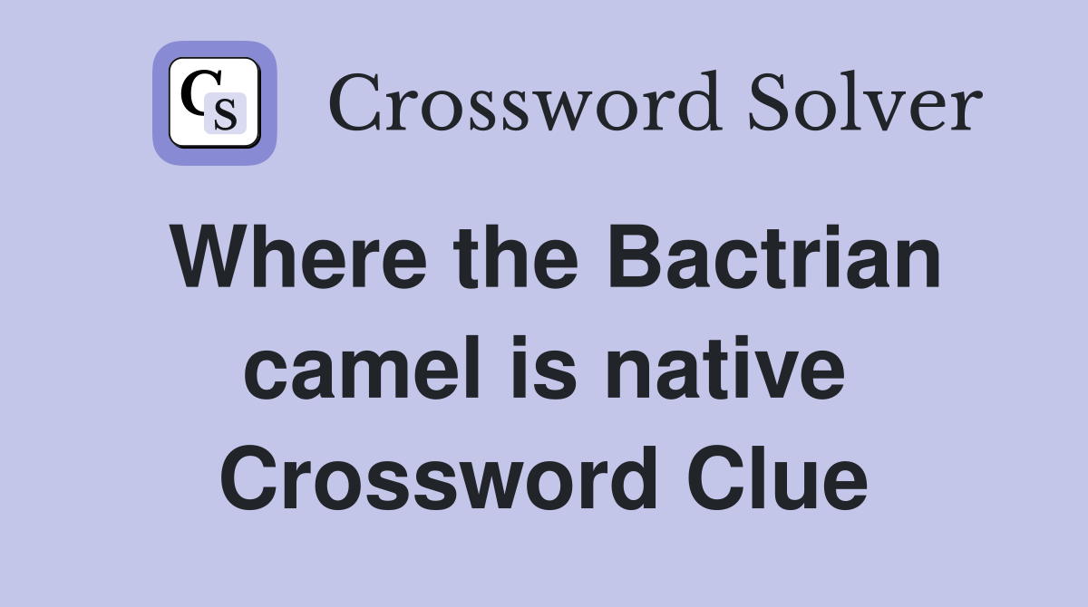 Where the Bactrian camel is native Crossword Clue