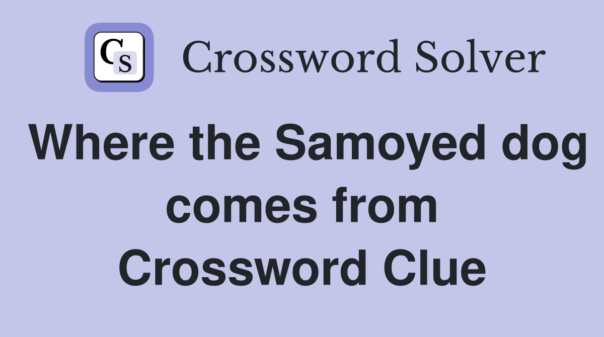 Where the Samoyed dog comes from Crossword Clue