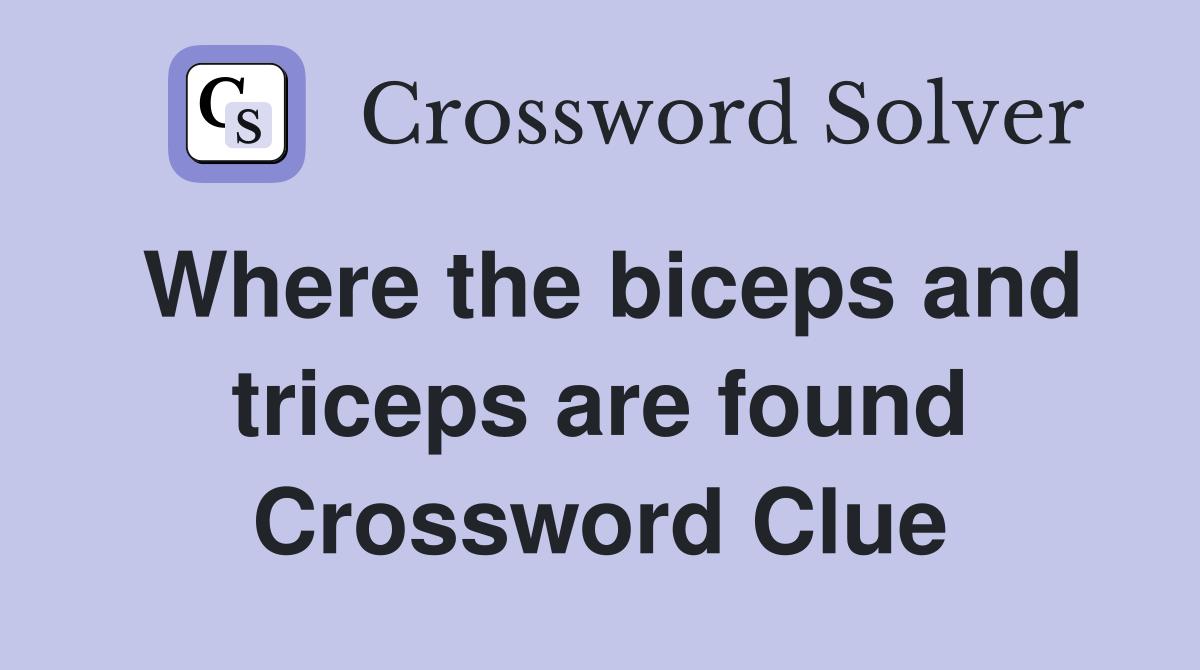 Where the biceps and triceps are found Crossword Clue