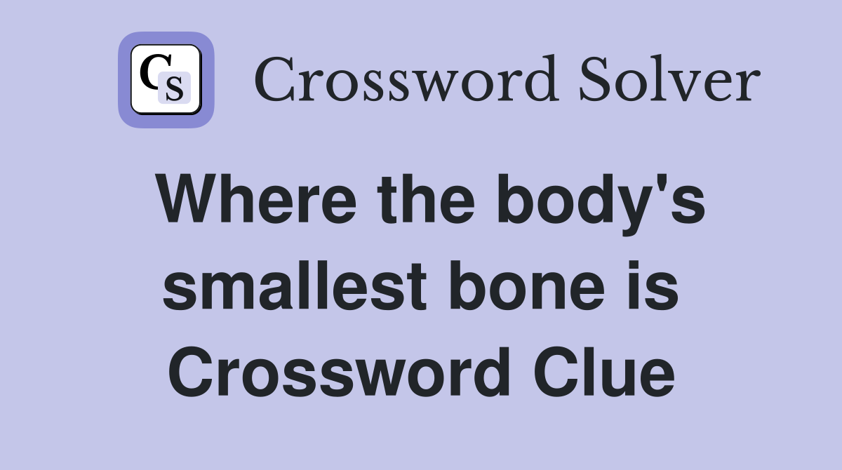 Where the body's smallest bone is Crossword Clue
