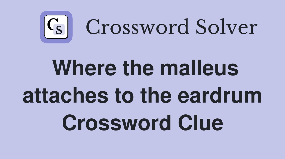 Where the malleus attaches to the eardrum Crossword Clue