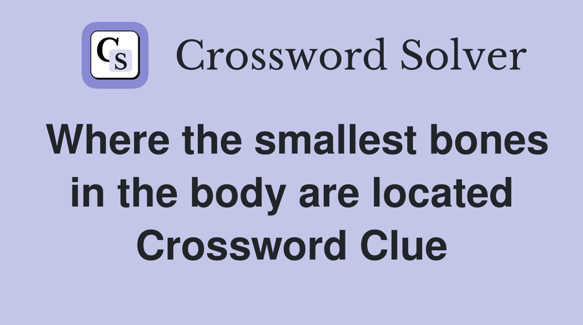 Where the smallest bones in the body are located Crossword Clue