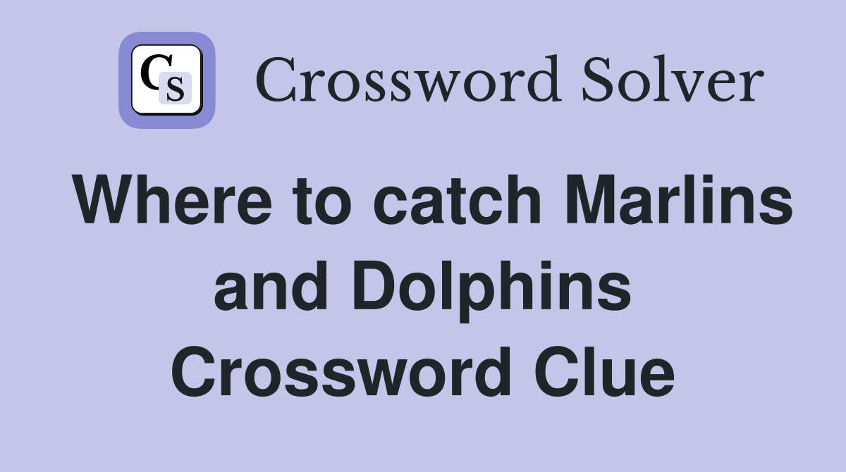 Where to catch Marlins and Dolphins Crossword Clue
