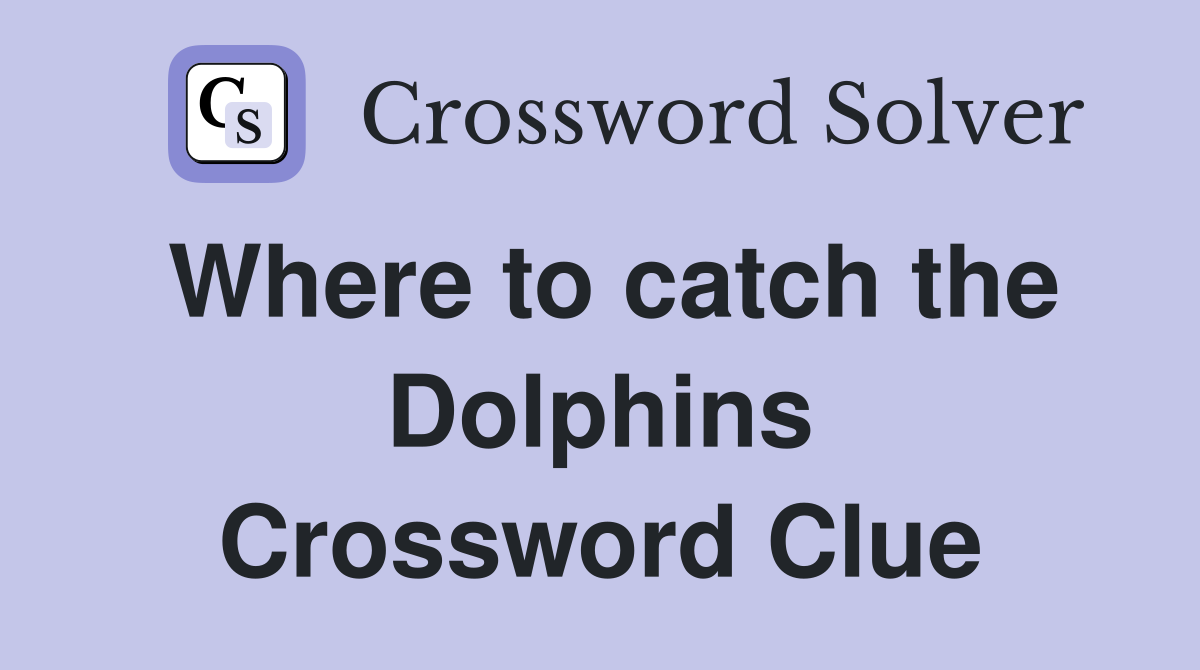 Where to catch the Dolphins Crossword Clue