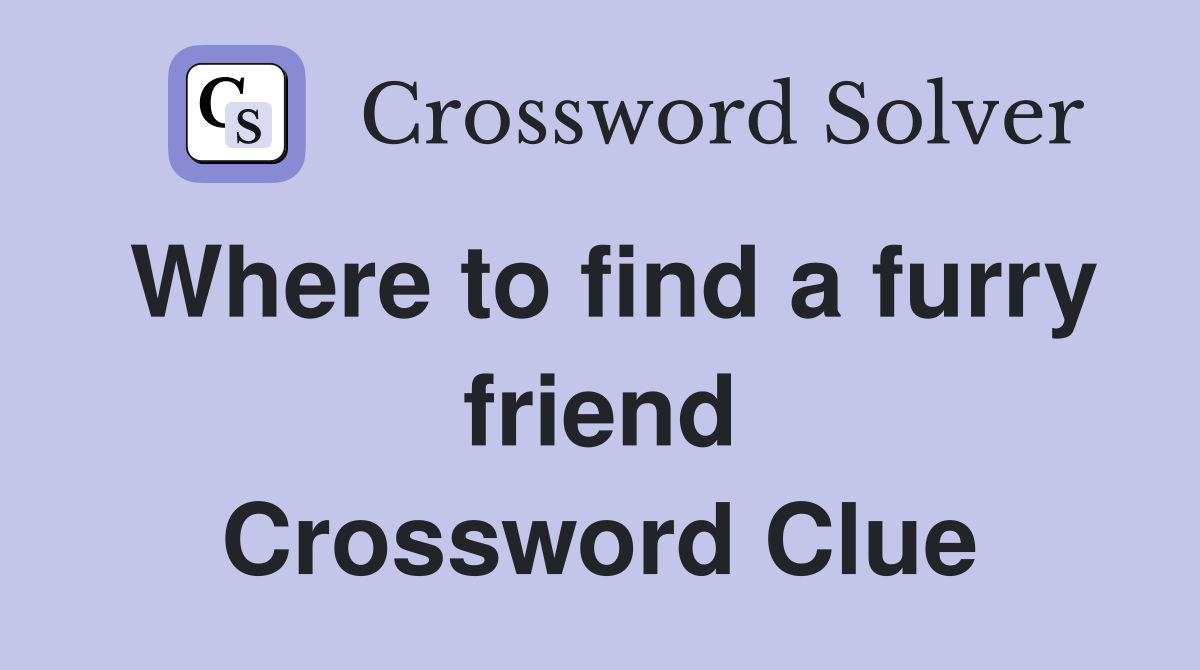 Where to find a furry friend Crossword Clue