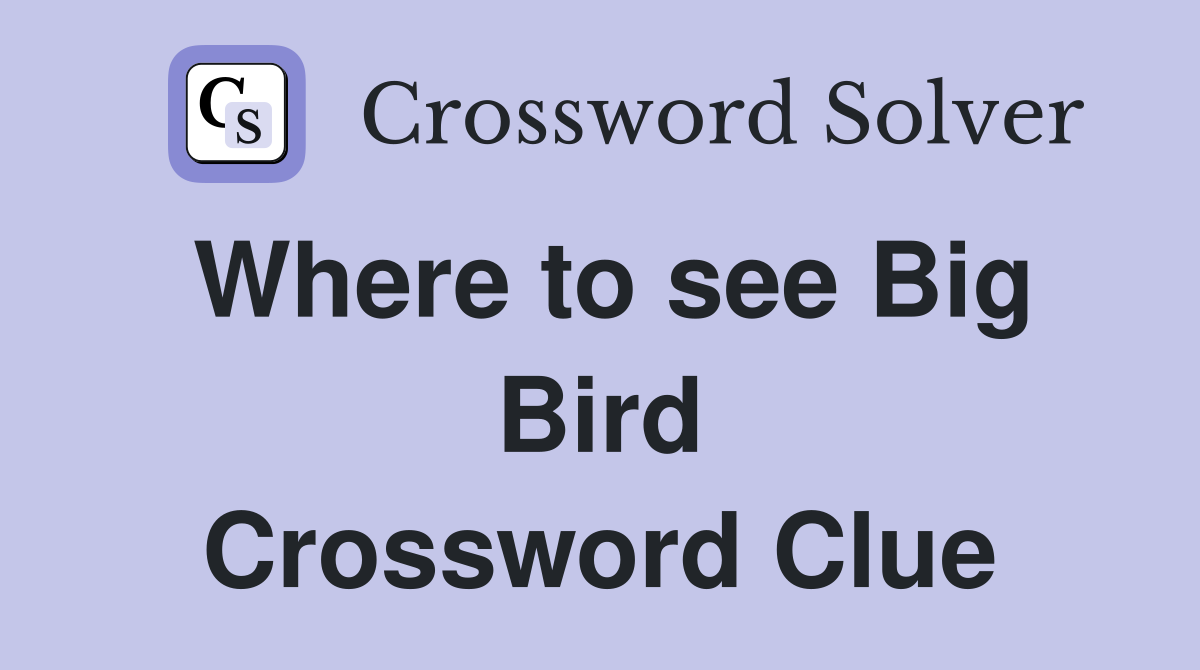 Where to see Big Bird Crossword Clue