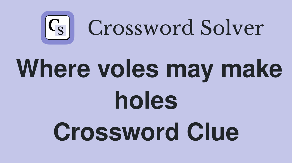 Where voles may make holes Crossword Clue