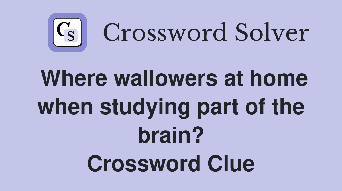 Where wallowers at home when studying part of the brain? Crossword Clue