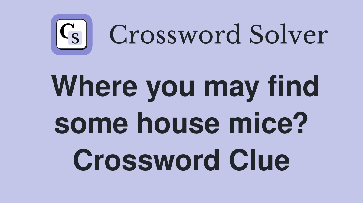 Where you may find some house mice? Crossword Clue