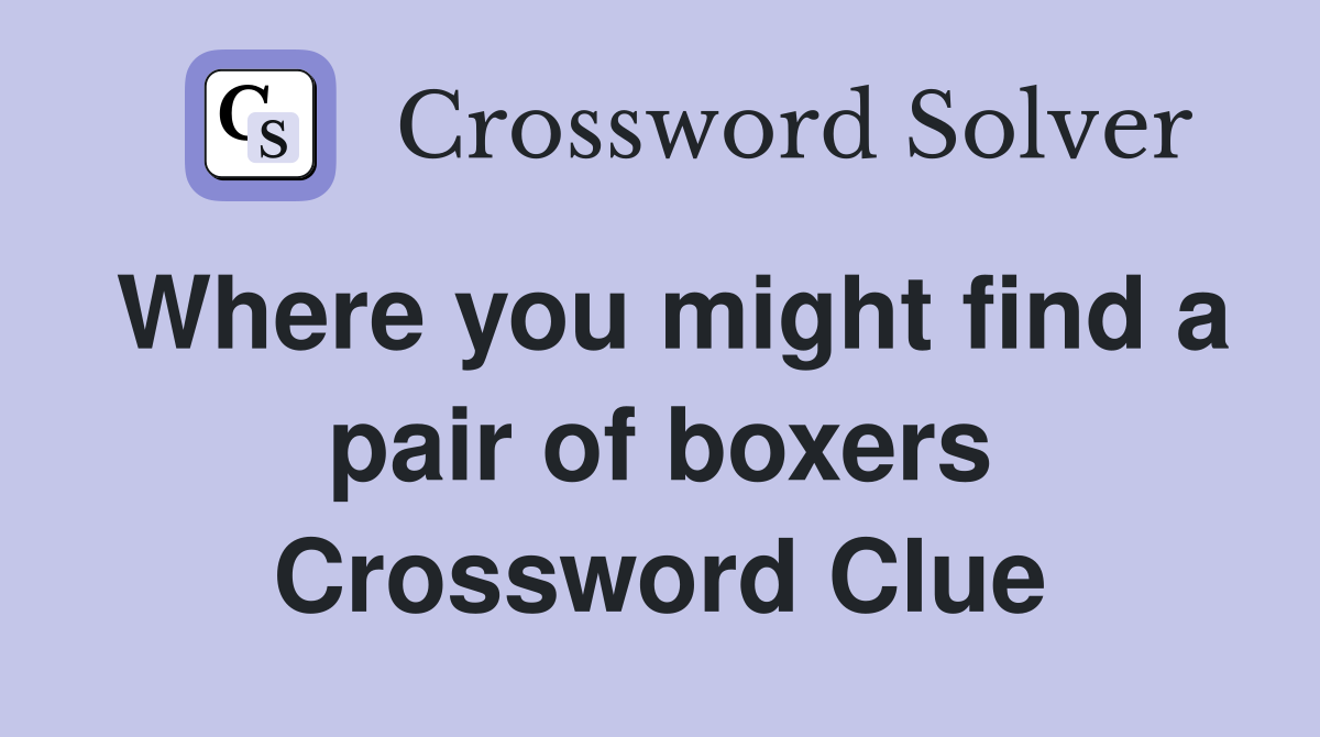 Where you might find a pair of boxers Crossword Clue