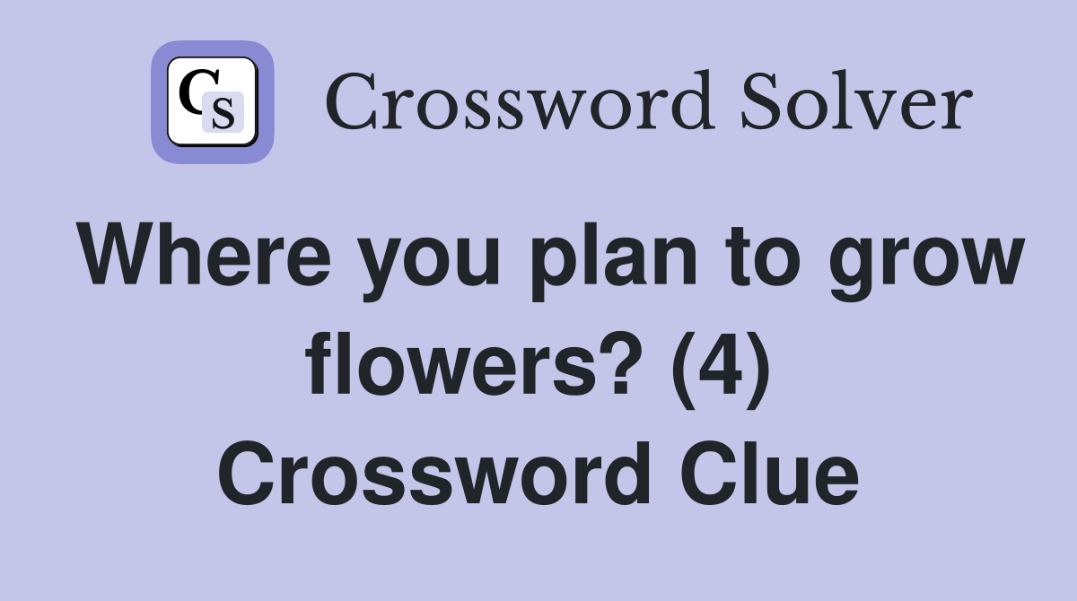 Where you plan to grow flowers? (4) Crossword Clue