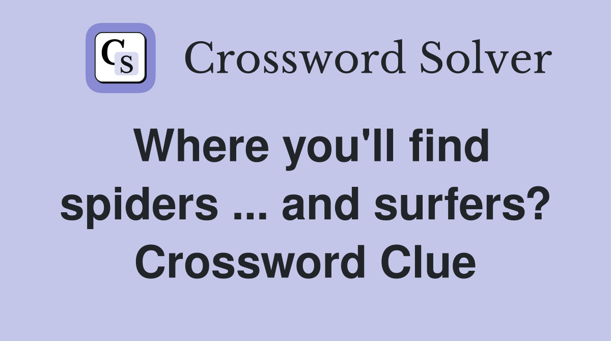 Where you'll find spiders ... and surfers? Crossword Clue