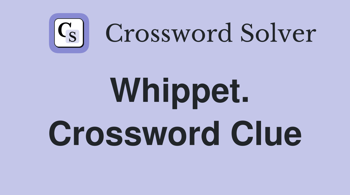 Whippet. Crossword Clue