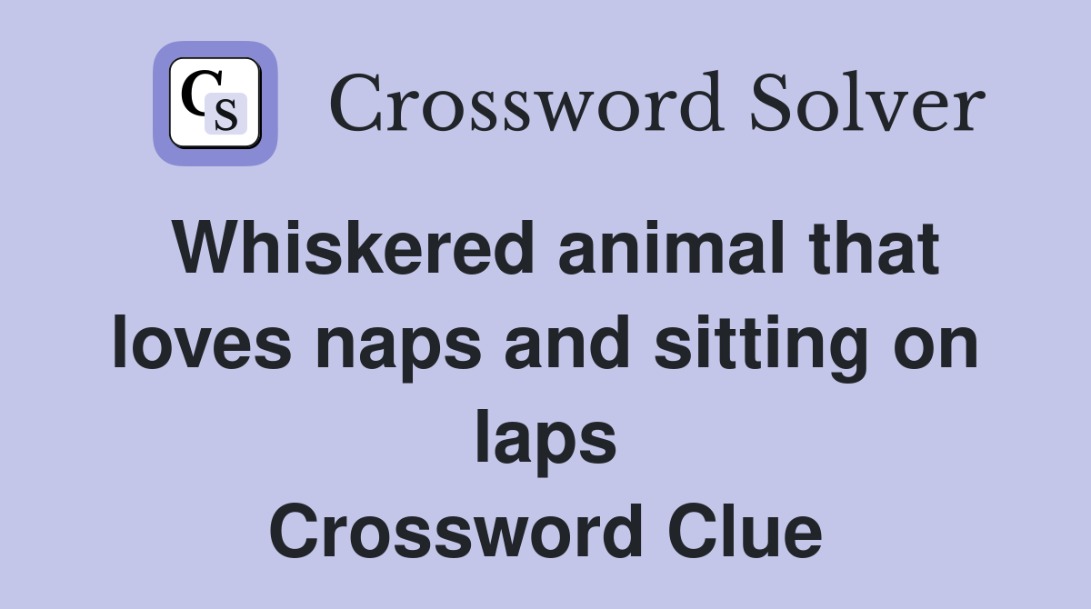 Whiskered animal that loves naps and sitting on laps Crossword Clue