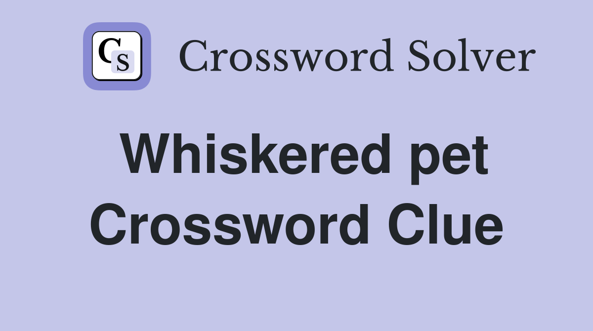 Whiskered pet Crossword Clue