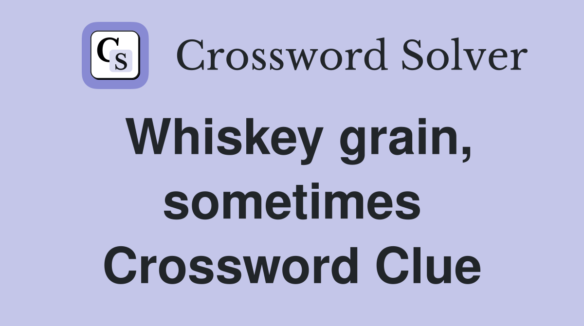 Whiskey grain, sometimes Crossword Clue