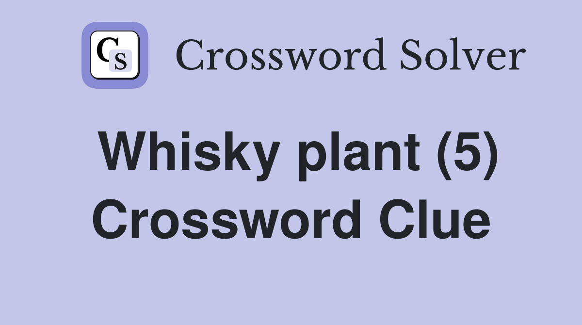 Whisky plant (5) Crossword Clue