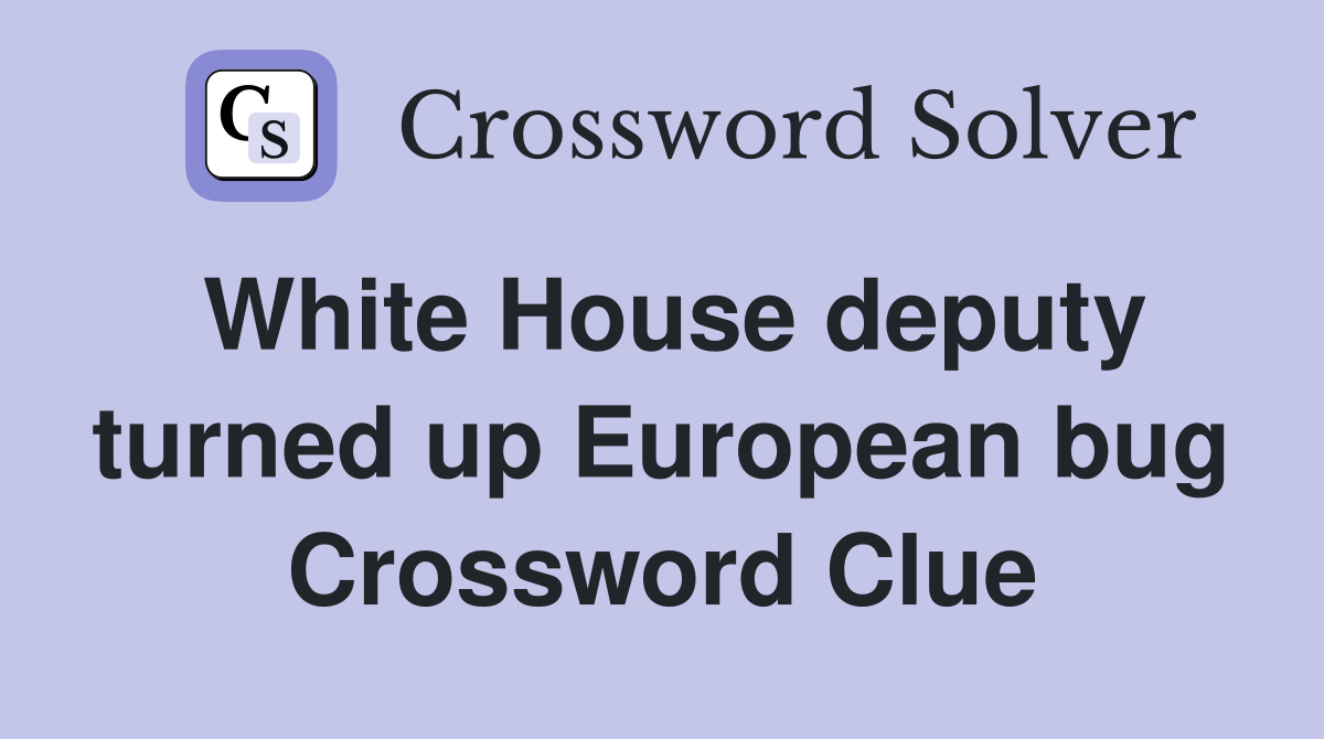 White House deputy turned up European bug Crossword Clue