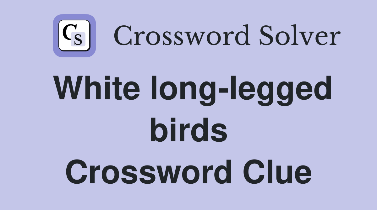 White long-legged birds Crossword Clue