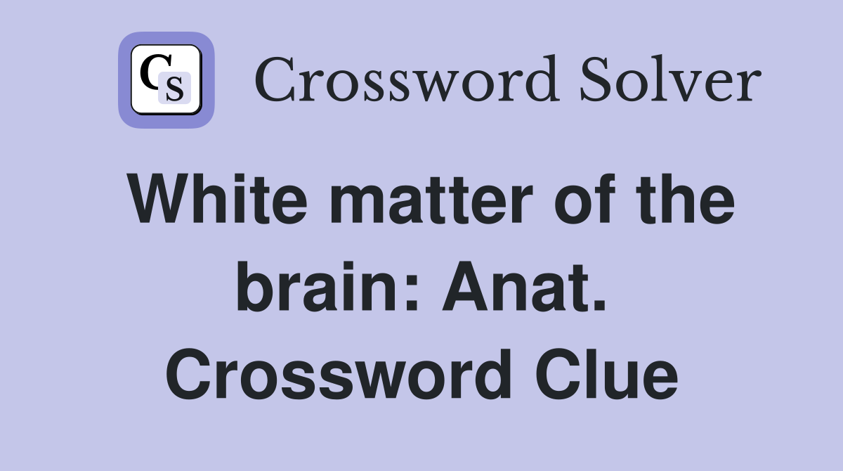 White matter of the brain: Anat. Crossword Clue