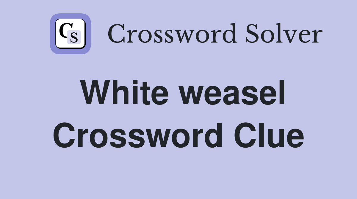 White weasel Crossword Clue