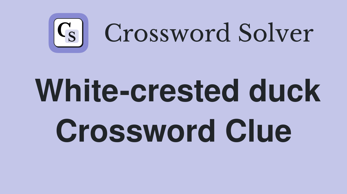 White-crested duck Crossword Clue