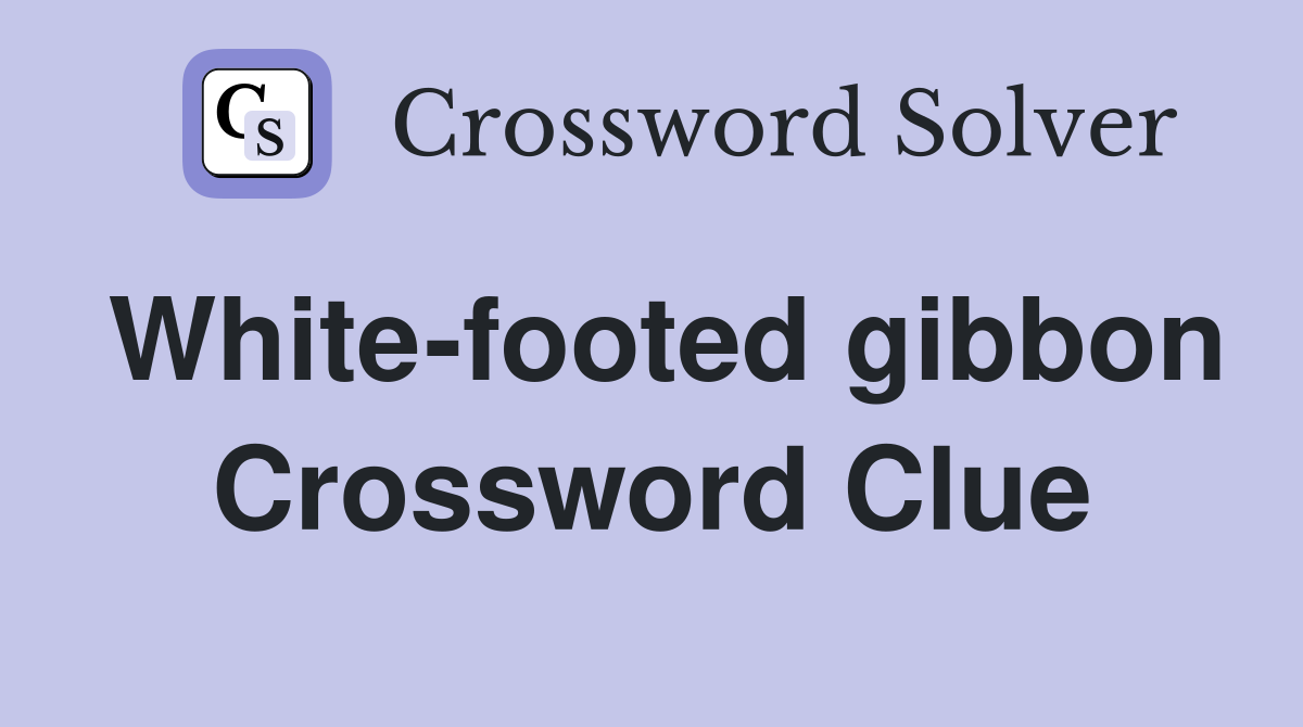 White-footed gibbon Crossword Clue
