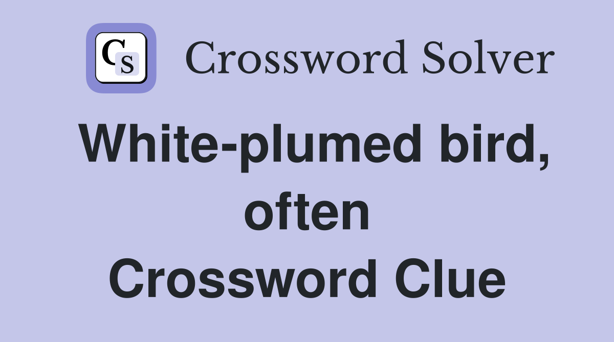 White-plumed bird, often Crossword Clue