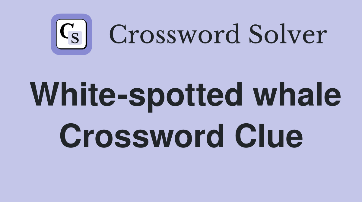 White-spotted whale Crossword Clue